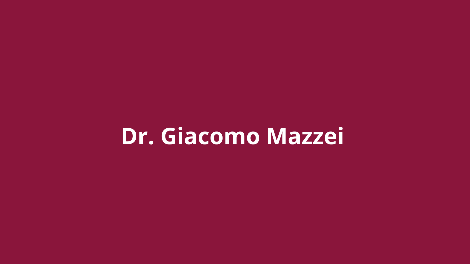 Dr. Giacomo Mazzei
